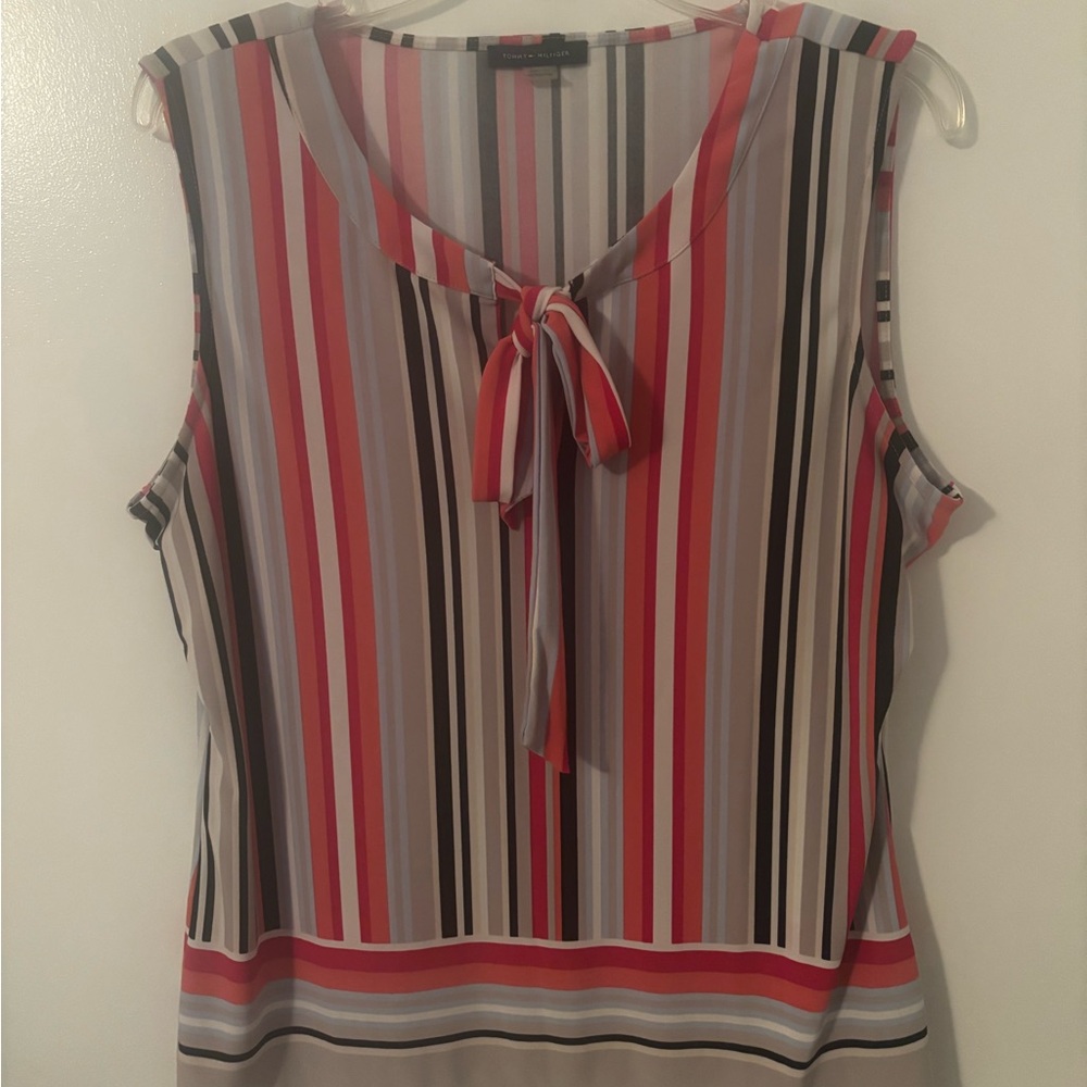 Tommy Hilfiger Multicolor Striped Blouse with Bow